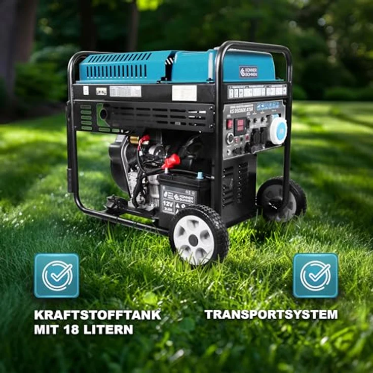 Könner & Söhnen Diesel-Inverter-Generator KS 9500iD ATSR, 10 kW, sinusförmige Ausgangsspannung, 3000 Betriebsstunden, ideal für empfindliche Elektronik – Bild 5