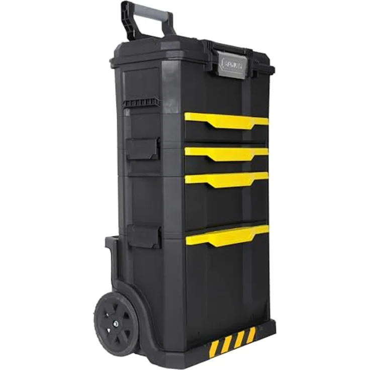 Stanley Rollende Werkstatt aus Metall-Kunststoff 1-79-206 ? Werkzeugwagen leer mit 3 modularen Einheiten ? Vielseitige Werkzeugbox für Kleinteile und große Werkzeuge – Bild 40