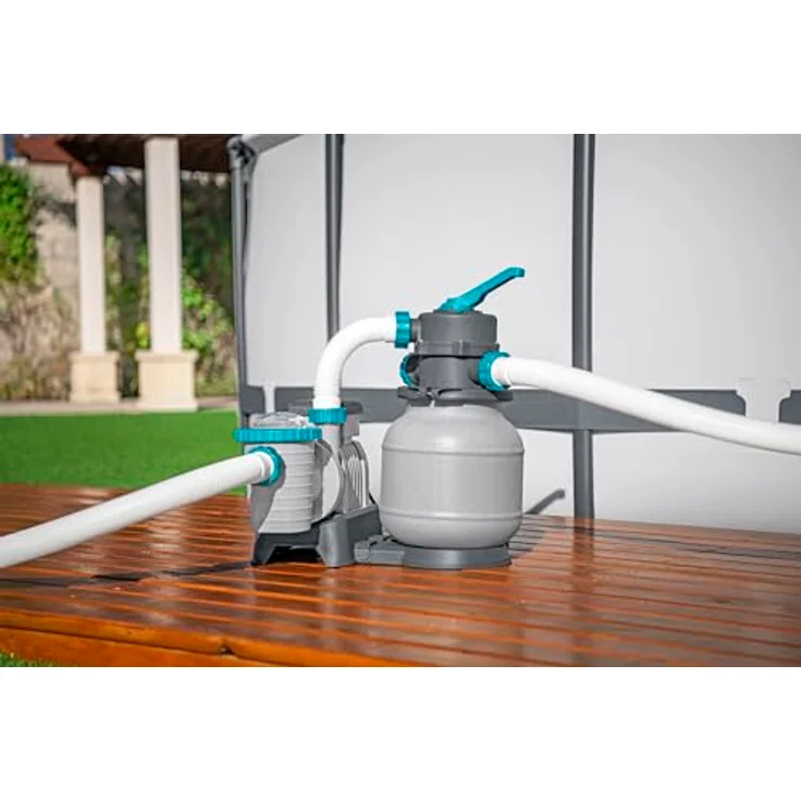 Bestway Sandfilteranlage 58515, Sandpumpe mit 6-Stufen-Regelventil und ChemConnect, für Pools bis 1600 l, 3028 l/h, korrosionsbeständig – Bild 8