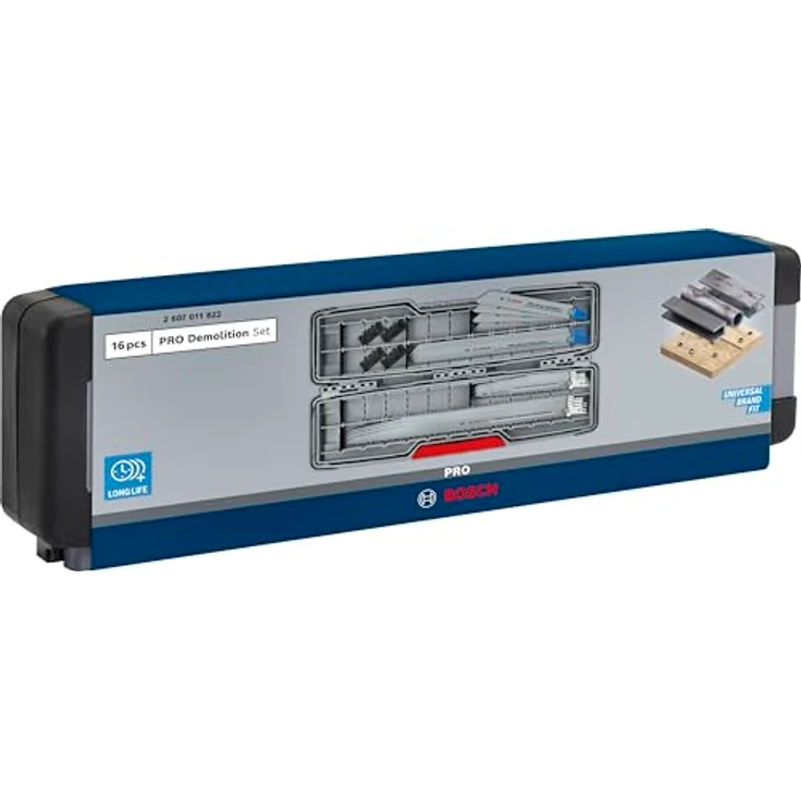 Bosch 16x PRO Tough Box Demolition Säbelsägeblatt-Set, 16-tlg. (für Rohre und Profile aus Metall, Nichteisenmetalle, Länge mm, Professional Zubehör Säbelsäge) – Bild 2