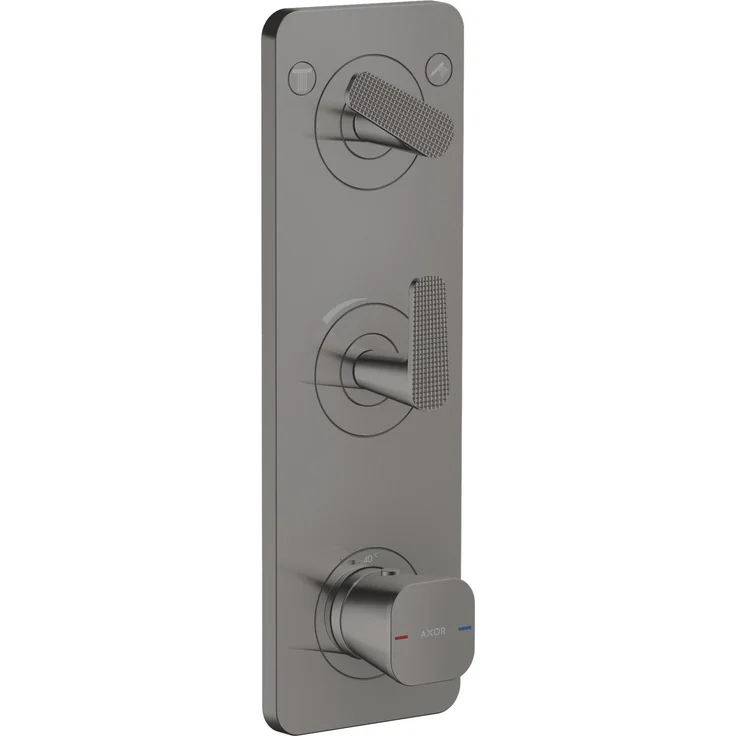 Axor Citterio C Module thermostatique 380/120, Unterputz-Badarmatur für 2 Verbraucher, moderne kubische Form, integrierte thermostatische Kartusche, Sicherheitsblock bei 40 °C
