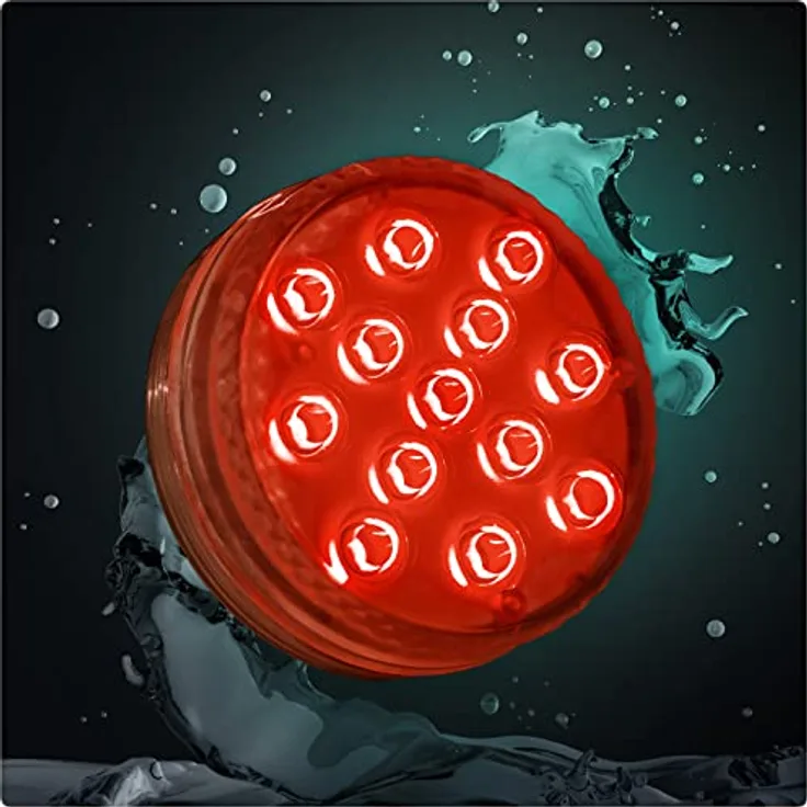 PRECORN Unterwasser LED Beleuchtung mit 13 farbwechselnden LEDs, inkl. Fernbedienung, IP68 wasserdicht, für Pool und Teich