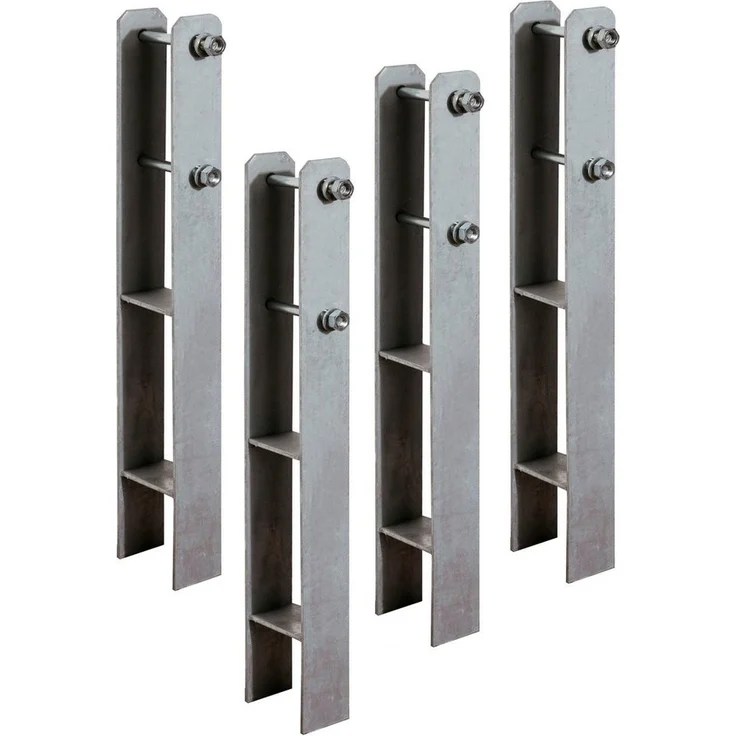 weka H-Pfostenanker, Set für Einzelcarports zum Einbetonieren, 4 Stück