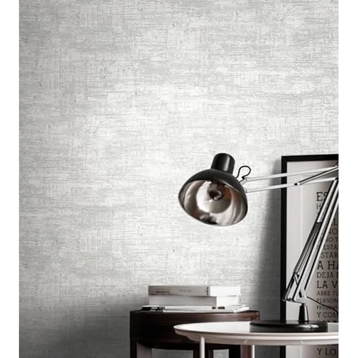 Newroom Tapete Grau Betonoptik, Vlies im Industrial Used Look mit Metallic Glanz, 10,05 m x 0,53 m für Wohnzimmer Schlafzimmer – Bild 5