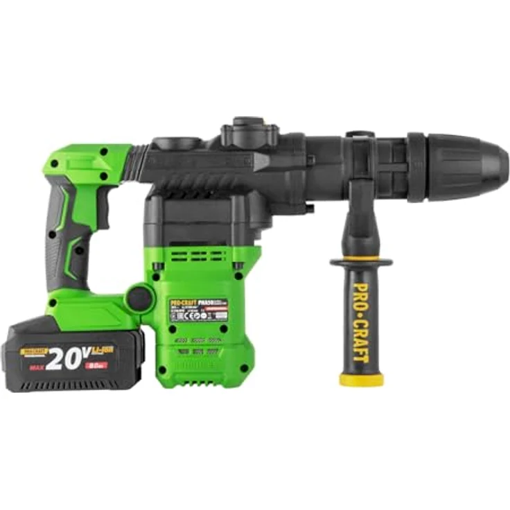 Procraft PHA50-1B-C Akku Bohrhammer 20 V, 7 J Schlagenergie, SDS max, inkl. 8,0 Ah Akku, Ladegerät und Koffer – Bild 6