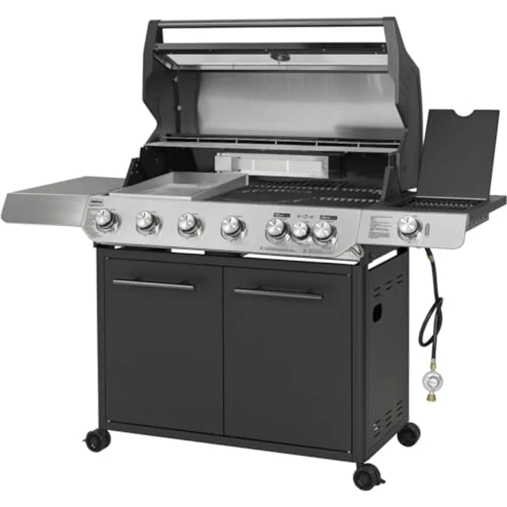 Primaster Gasgrill Cody Powerzone, 6 Brenner mit Infrarotbrenner, Grillfläche 95 x 48 cm, schwarz/silber – Bild 2