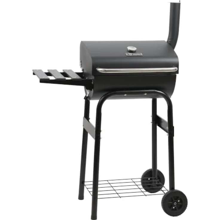 BBQ-Toro Holzkohlegrill mit Thermometer und Schornstein, 84 x 47 x 118 cm, BBQ Grillwagen mit Rädern und klappbarer Ablagefläche – Bild 1