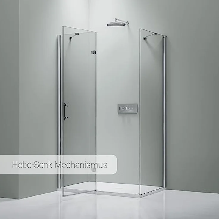 Bernstein Eckdusche DX403, 8 mm Nano Echtglas Duschkabine, Breite wählbar, ESG, 195 cm Höhe, Klarglas – Bild 3