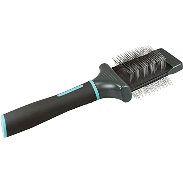 Zolux-Bürste, doppelt, flexibel, Größe M, 7,2 x 5,5 x 21 cm, ANAH Produktreihe für Hunde ZO-470810 – Bild 1