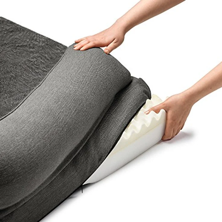 HUNTER LIVINGSTON Orthopädisches Hundesofa, Memoryschaum-Matte, rutschhemmend, L, anthrazit, 100 x 80 cm – Bild 5