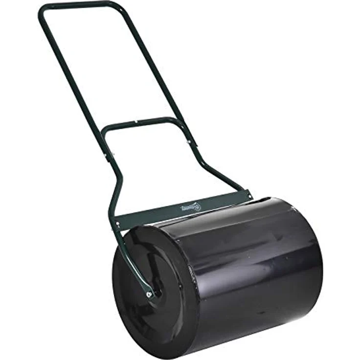 Outsunny Rasenwalze mit U-Griff, rostresistenter Stahlzylinder, 57 x 40 x 123 cm, schwarz – Bild 1