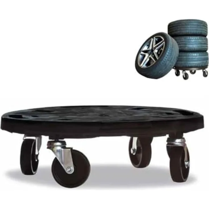 GarPet Transportroller rund Rollbrett Transport Hilfe Möbel Pflanzen Blumen Roller 40, Vielseitig einsetzbar, Witterungsbeständig, Belastbar bis 275 kg, Kunststoff reines Polypropylen (PP), TÜV Süd geprüft