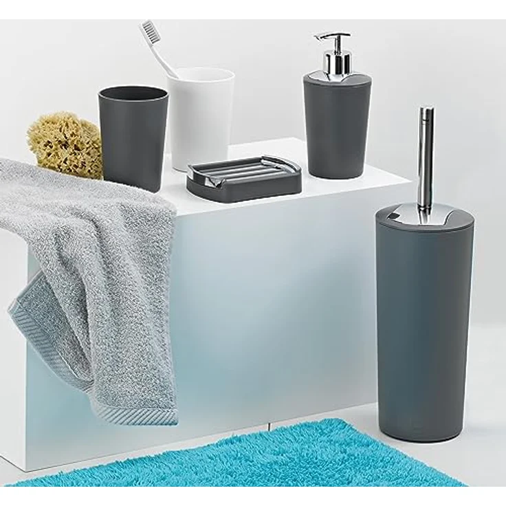 Kela 22276 WC-Bürste und Behälter, 36,5 cm Höhe, Kunststoff, Matt, WC-Garnitur, Marta, Grau – Bild 2