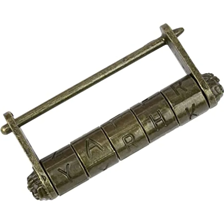 HMF Antikes chinesisches Zahlenschloss Vorhängeschloss | Buchstaben | 8 x 3,5 x 1,5 cm | Gold - Preisvergleich