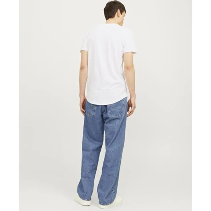Jack & Jones Herren Basic Shirt, regulär geschnitten, Schwarz-Weiß, Größe XL – Bild 4