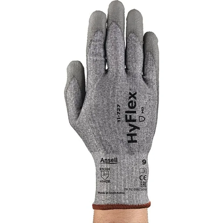 Ansell HyFlex® 11-727, Schnittschutzhandschuhe Gr.9 grau, hochflexibel mit Schnittschutzlevel B, EN 388 PSA II