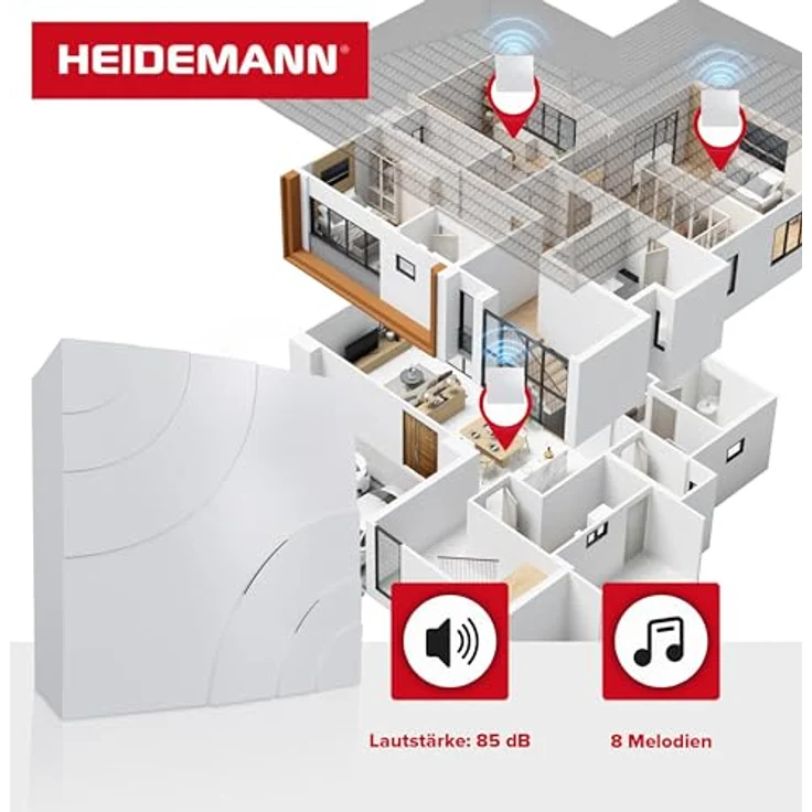 Mehrklang-Gong Quarter weiss für Trafo oder Batterie - Heidemann – Bild 3
