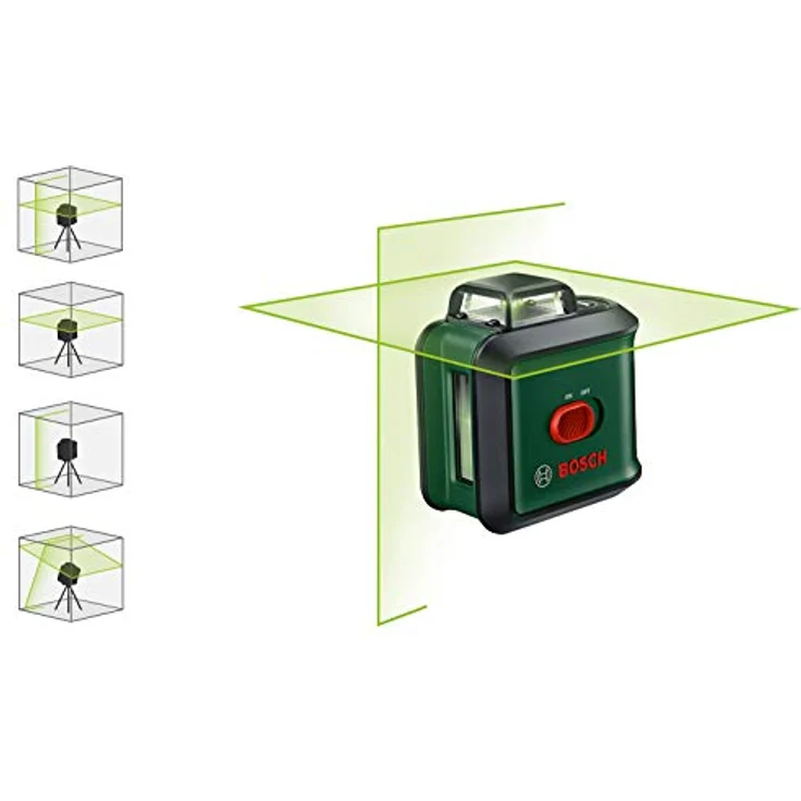 Bosch Kreuzlinienlaser UniversalLevel 360 (Stativ und Klemme, grüner Laser, Arbeitsbereich: bis zu 24 m, Genauigkeit: ± 0,4 mm-m, selbstnivellierend: bis ± 4°, 4x AA-Batterien, im Karton) – Bild 3