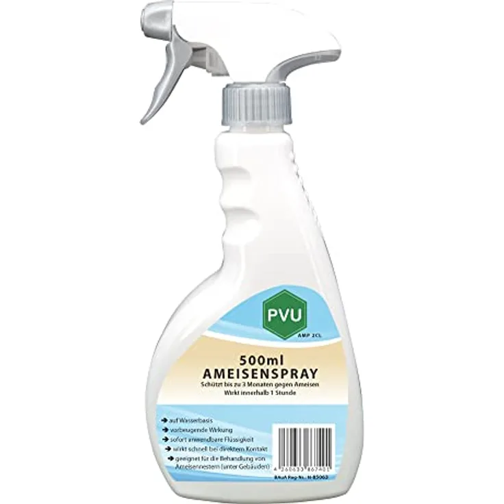 Pvu Ameisengift | Ameisenspray 500ml | Für Innen & Aussen | Geruchlos Ohne Flecken Auf Wasserbasis