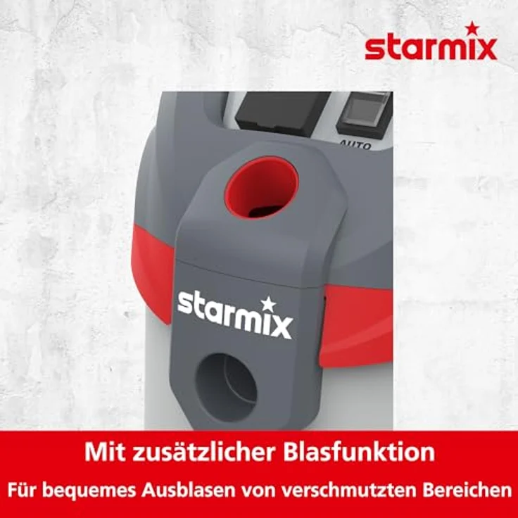 Starmix Nass- Trockensauger Flexo P-1420 (1400 Watt, Industriesauger mit 20 l Behälter, mit Blasfunktion, Filterabreinigung, max. 216 mbar, Sauger für Baustelle + Werkstatt) 110103 – Bild 2
