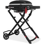 Weber Traveler Compact Gasgrill, 1 Brenner, 52 x 36cm Grillfläche, portabler Outdoor BBQ, mit Deckelthermometer - Schwarz