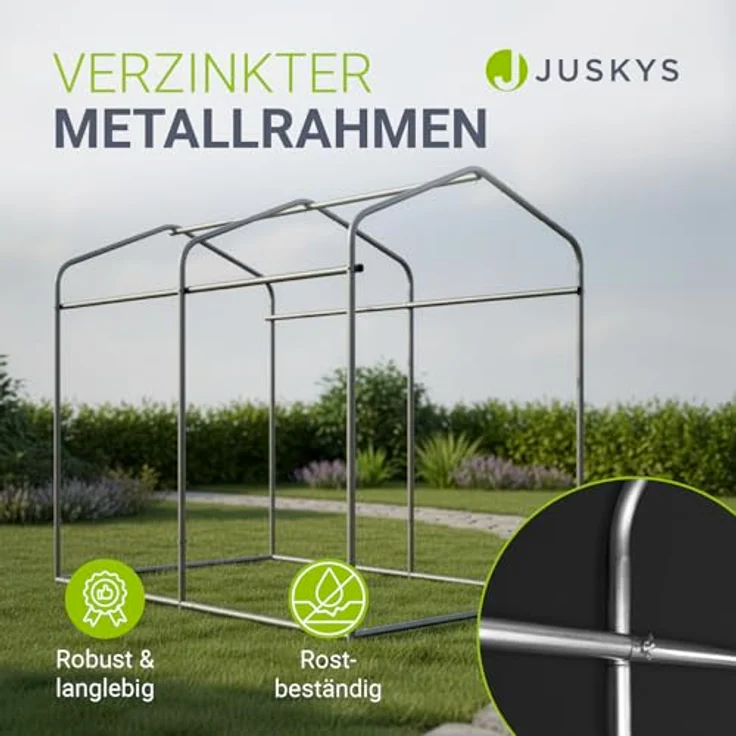 Juskys® Gerätezelt S - 3,6 m³ Outdoor Unterstand mit wasserfester 400D Oxford Plane, Metallrahmen, Fenster & Tür, 180x120x165 cm – Bild 5
