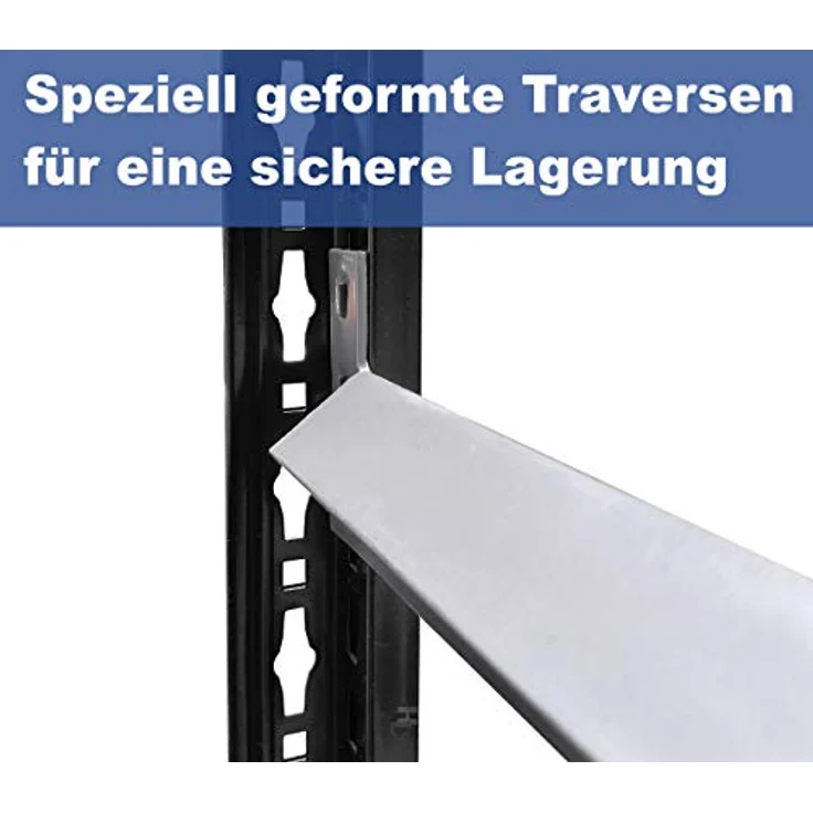 Schulte Lagertechnik Kellerregal Getränkekisten-Anbauregal, 3 Ebenen, 1800 x 400 x 300 mm, schwarz/silber – Bild 8