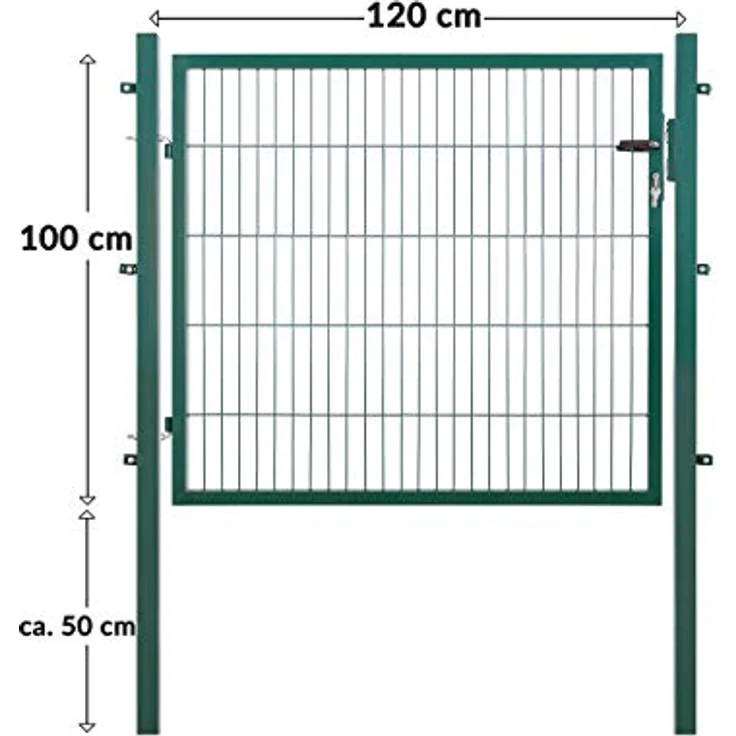 Arvotec Zauneinzeltür ESSENTIAL, Breite: 100 - 120 cm, Höhe: 80 - 200 cm, zum Einbetonieren, verzinktes Metall, grau – Bild 2