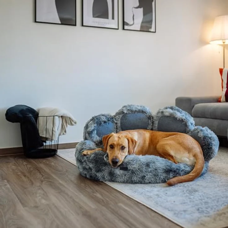 Nobby 61941 Komfortbett rund Paw grau Ø 90 x 24 cm / 45 cm – Bild 3