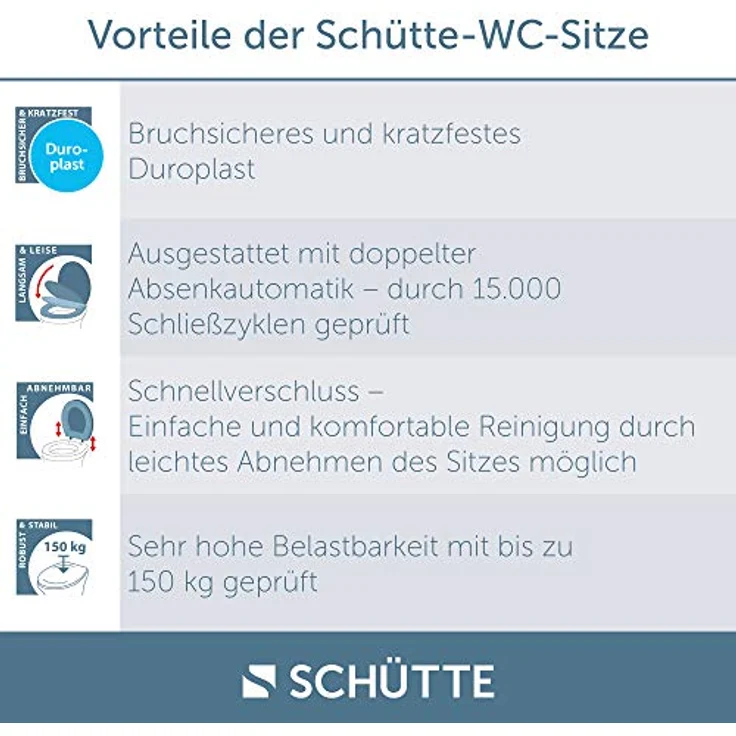 Schütte WC-Sitz Beige Duroplast mit Absenkautomatik, Schnellverschluss und verstellbarer Befestigung – Bild 5