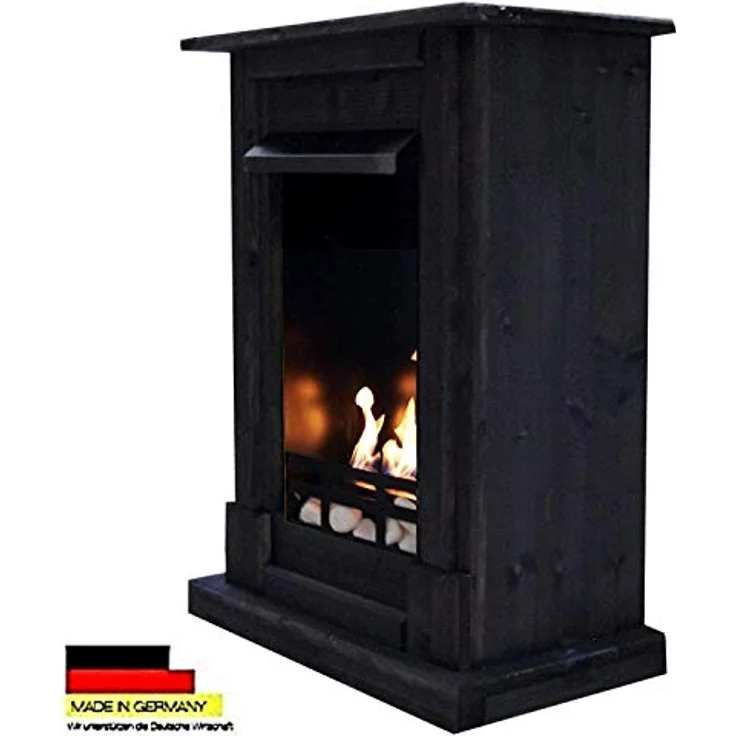 Kaminbau Mierzwa Ethanol- und Gelkamin Modell Madrid Premium Inclusive 21 teiligem Zubehör – Rahmen aus Fichtenholz oder MDF, Made in Germany, Schwarz – Bild 4