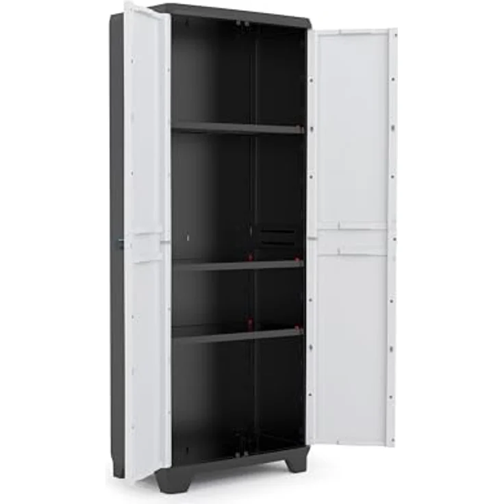 Kis Kunststoffschrank''Linear'' hoch, 1 Stück, hellgrau-schwarz, 9724000 0616 02 – Bild 4