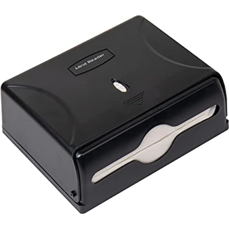 Mind Reader PTWIDE-BLK, Papierhandtuchspender mit Multipliegung, Wandmontage, exotisches Design, Farbe Schwarz – Bild 5