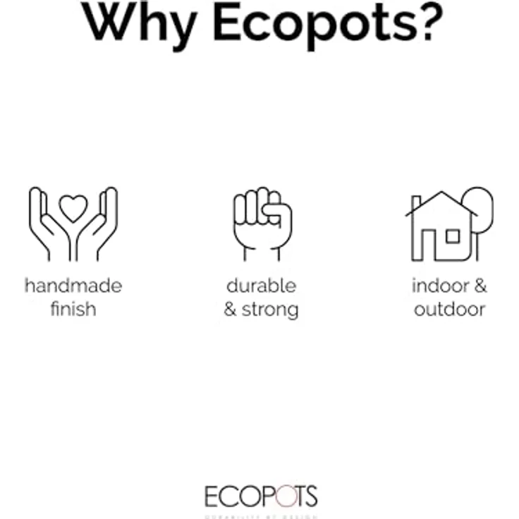 Ecopots Venedig 2 Pflanzgefäß, Selbstbewässerungssystem aus 80 % recyceltem Material, handgefertigte Oberfläche, für innen und außen geeignet – Bild 5