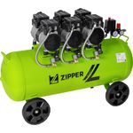 Zipper Kompressor 'ZI-COM90SI', 90 Liter Kesselvolumen, 8 bar, 378 l/min, ölfreie Pumpe