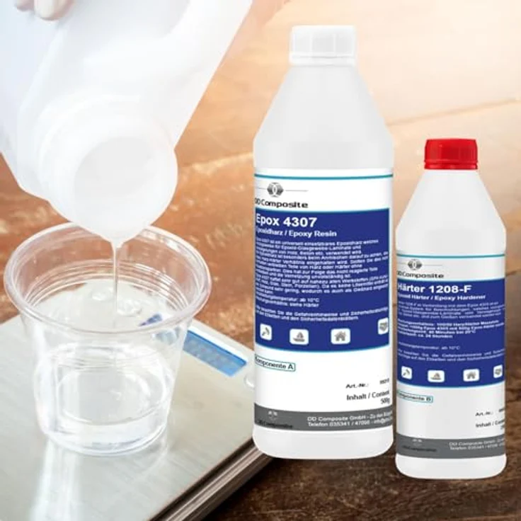 DD Composite 750g GFK Epoxidharz mit 1m² Rovinggewebe 300g/m², hohe Chemikalienbeständigkeit, lösemittelfrei, Leinwandbindung – Bild 3