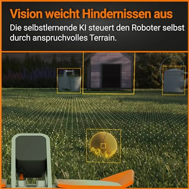 WORX Landroid Vision M600 Mähroboter WR206E.1 für Gärten bis 600m² - intelligenter Mähroboter ohne Begrenzungskabel – WLAN & Bluetooth – aktive Hindernisvermeidung mit KI-Technologie – APP Steuerung – Bild 5