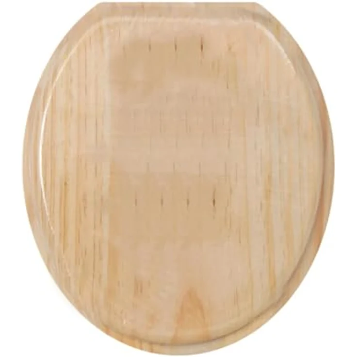 MSV WC-Sitz Pinie, 45 cm x 37 cm, MDF in Braun mit stabilen Scharnieren und Anti-Rutsch Noppen – Bild 5