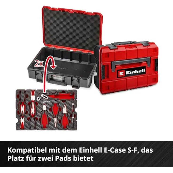 Einhell Pad Zangen 9-tlg. Set, Sprengringzangen, Wasserpumpenzange, Kombizange, Telefonzange, Seitenschneider, Teleskop-Magnet, E-Case-System – Bild 2