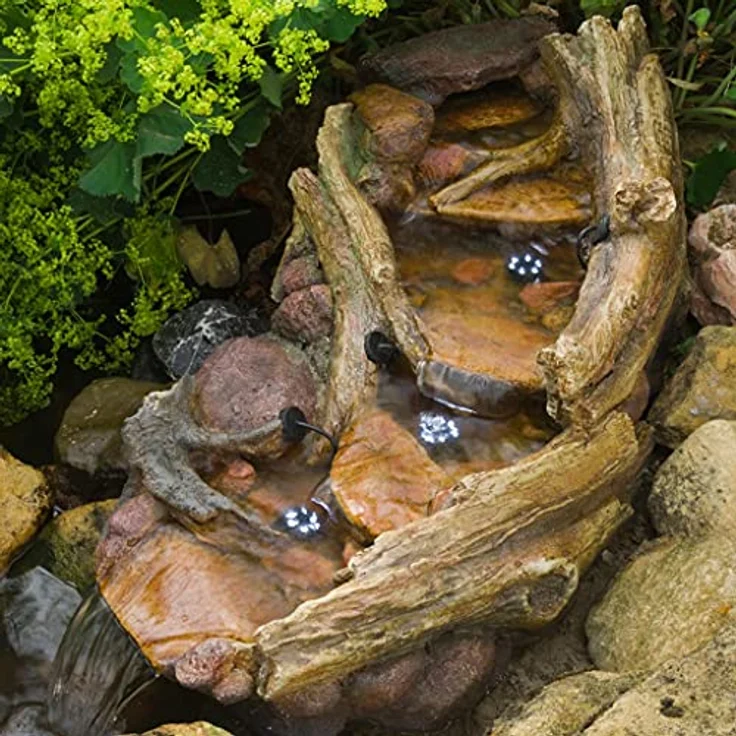 Ubbink REVETÓN Wasserfallelement, Bachlauf, Baumstammnachbildung inkl. LED – Bild 6