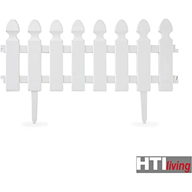 HTI-Living Beetbegrenzung Zierzaun Palisade 4-teilig Nessa, 4 Zaunelemente, Beeteinfassung Beetbegrenzung, witterungsbeständiger Kunststoff – Bild 2