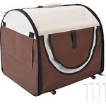 PawHut Hundebox faltbare Hundetransportbox Transportbox für Tier 2 Farben 5 Größen 61x46x51 cm, kaffeebraun-creme