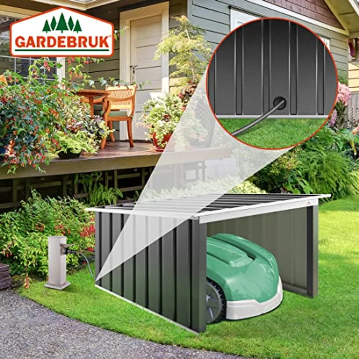 Gardebruk Mähroboter Garage Metall Wetterbeständig Kabelführung 4x Erdanker Carport Rasen Garten 4251776601922 – Bild 3