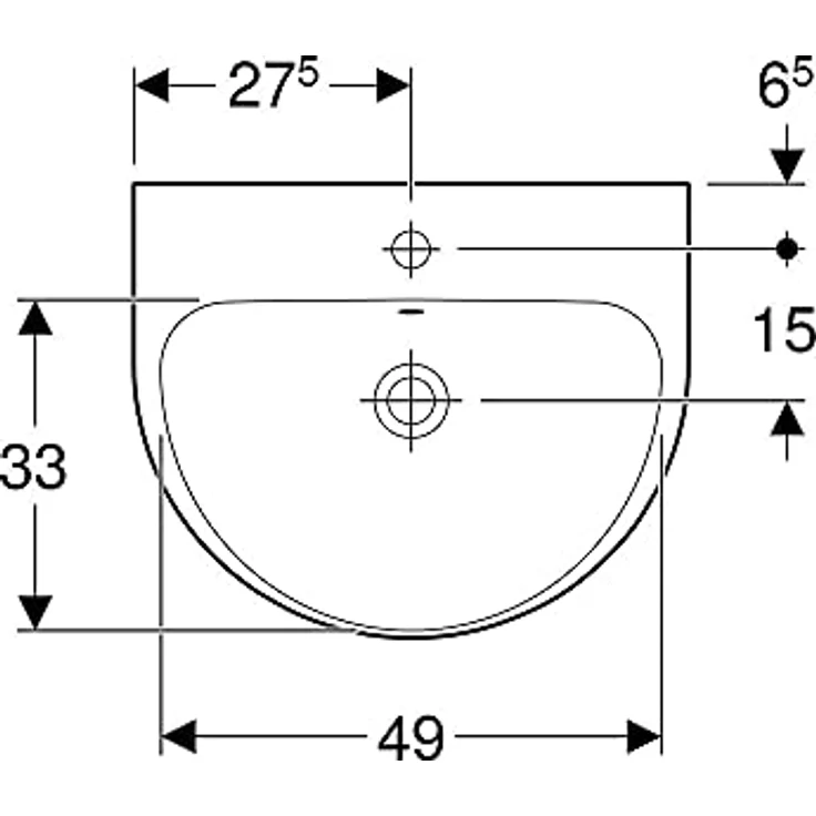 Geberit, Waschbecken, Waschtisch Renova 55 cm wei 500369011 (450 mm, 550 mm) – Bild 4