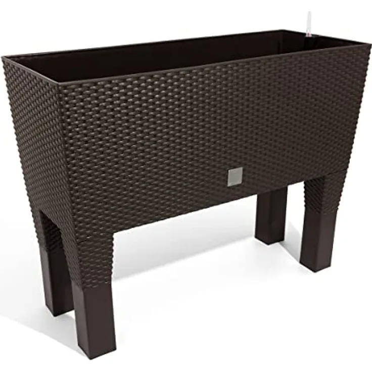Jardinera Rato 72 litros con riego en color ocre oscuro 80 x 33 x 65 cm con patas