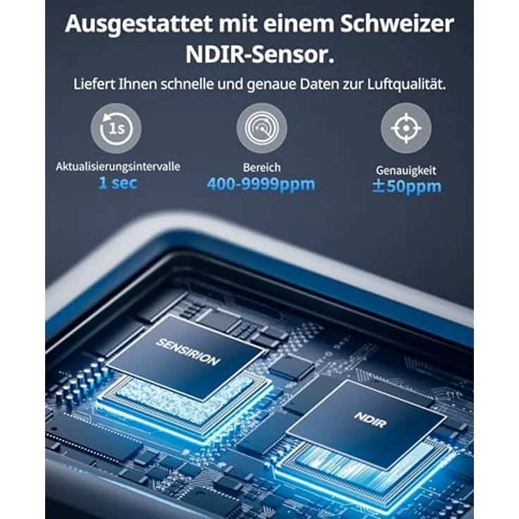 SwitchBot Meter Pro CO2-Melder, Messgerät mit CO2-Alarmauslöser, Thermometer, Hygrometer und Bluetooth-App, 2 Jahre Datenspeicher, Hub erforderlich – Bild 4