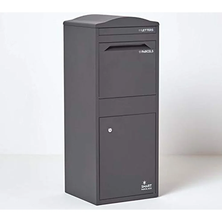Smart Parcel Box XXL grau mit Bogendach 41.5 x 38.5 x 104 cm, Paketbriefkasten zur Wand- oder Bodenmontage, Paketbox für Zuhause & Unternehmen, Briefkasten für Pakete & Briefe – Bild 1