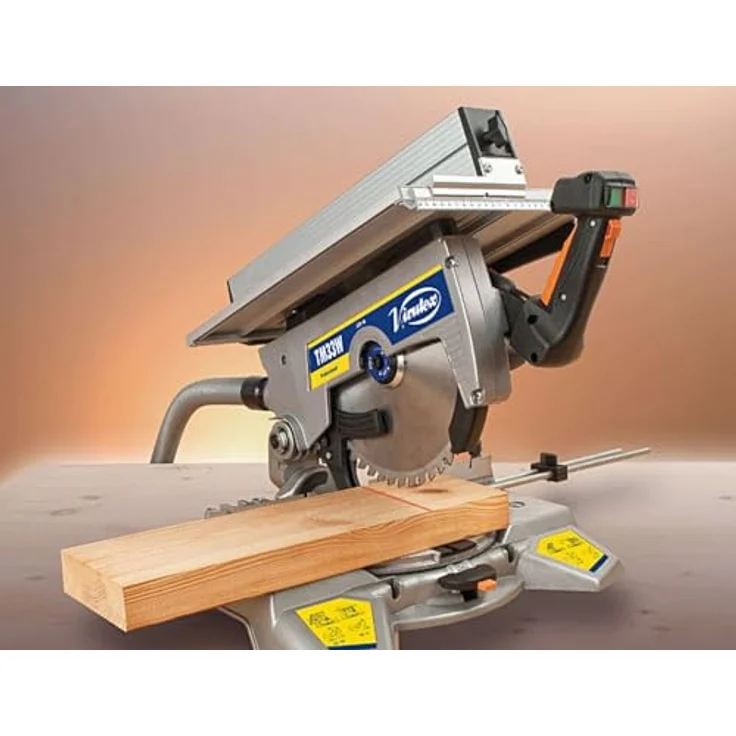 Virutex TM33W Tisch-Kappgehrungssäge, präzise und tragbare Maschine für Schnitte bis 200 x 45 mm, neigbar 0-45° und beidseitig schwenkbar, inkl. patentierter Motorbremse und Sicherheitssteuerung – Bild 5