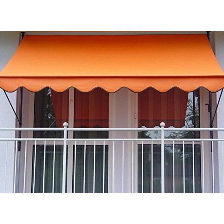 Angerer Klemmmarkise PE-Gewebe Uni, Orange, 250 cm – Bild 3