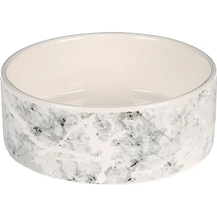 Futternapf für Hunde und Wasser, Keramik, grau, rund, 400 ml, 13,5 x 4,5 cm